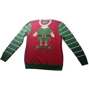 Ugly Christmas Sweater Elf Costume Knit Pullover S Holiday Novelty Jumper